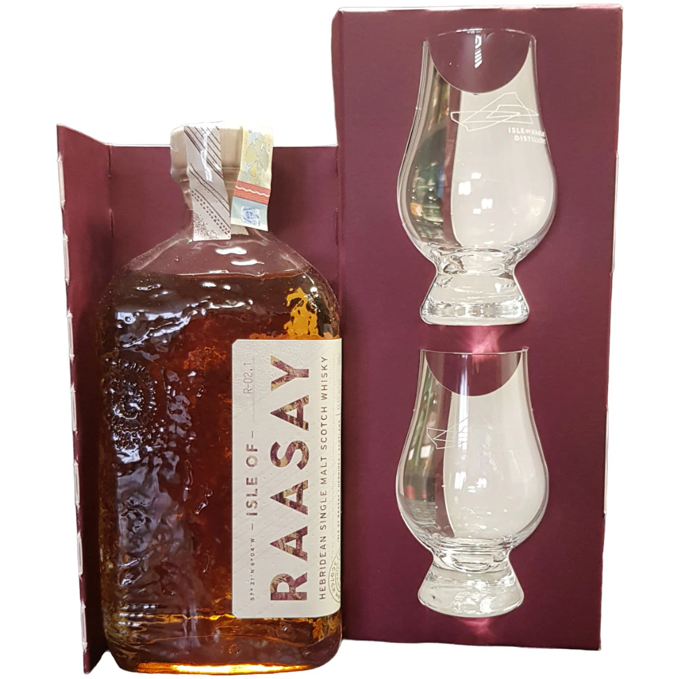 Isle of Raasay Single Malt 46,4% 0,7L + 2 szklanki
