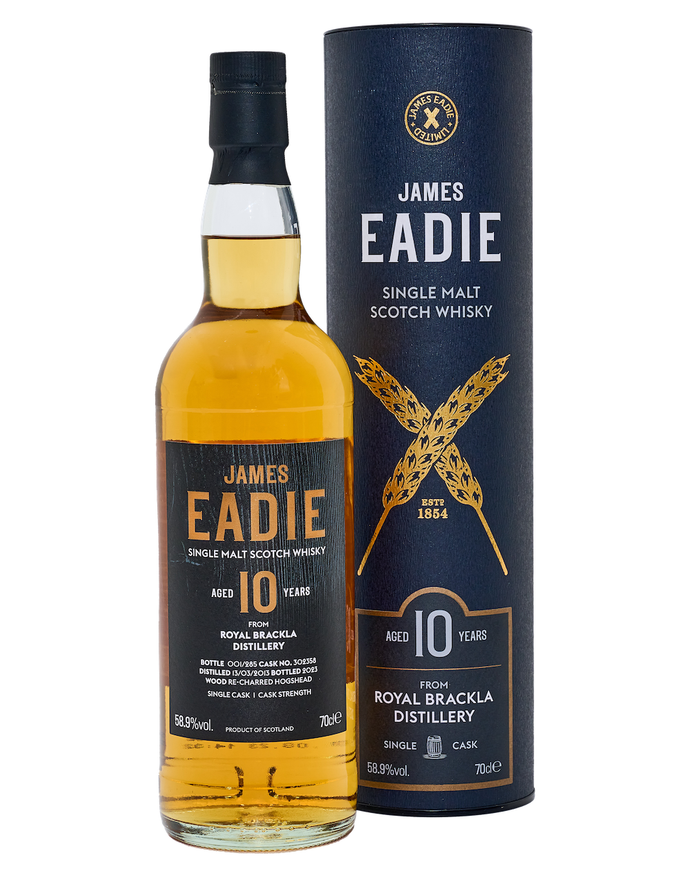 James Eadie Royal Brackla 10YO #302358 Recharred 58,9% 0,7L  